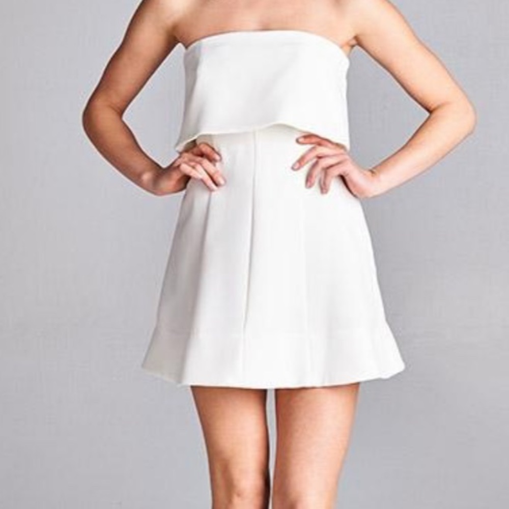 White Strapless Mini Dress